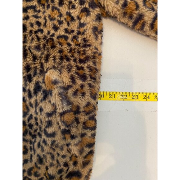 Lucky Brand Faux Fur Leopard Print Jacket w/ Hood XS - Picture 11 of 13